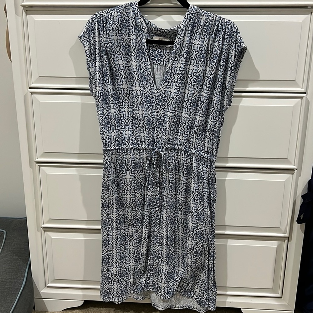 Loft Outlet Short Dress. LP Blue & White